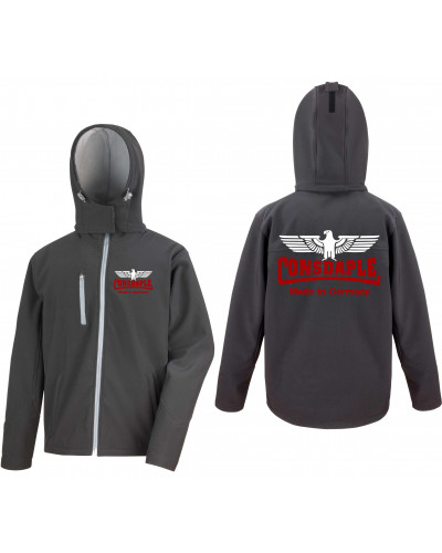 Bestickte Herren Softshell Kapuzenjacke (Consdaple, Adler made in Germany)