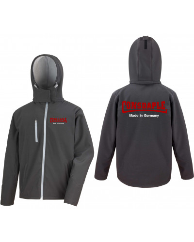 Bestickte Herren Softshell Kapuzenjacke (Consdaple, made in Germany)