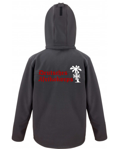 Bestickte Herren Softshell Kapuzenjacke (Deutsches Afrikakorps)