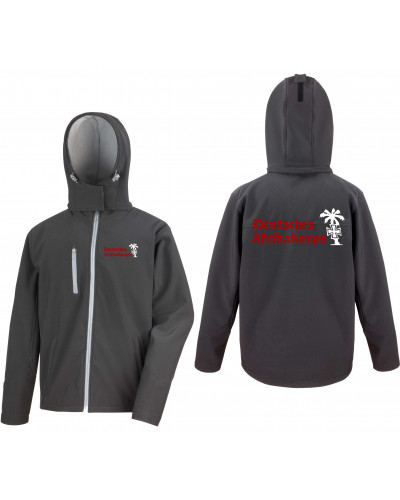 Bestickte Herren Softshell Kapuzenjacke (Deutsches Afrikakorps)