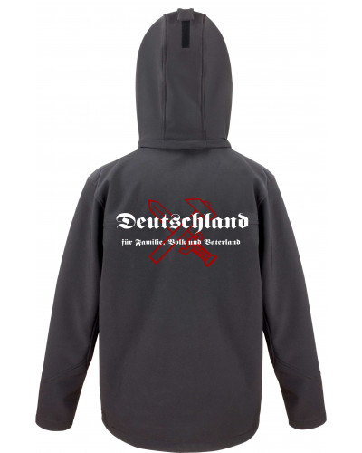 Bestickte Herren Softshell Kapuzenjacke (Deutschland für Familie, Volk und Vaterland)