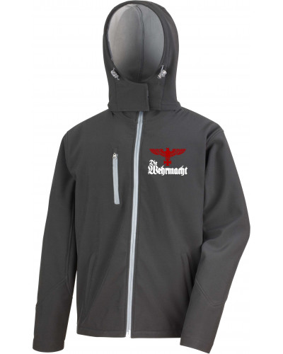 Bestickte Herren Softshell Kapuzenjacke (Die Wehrmacht)