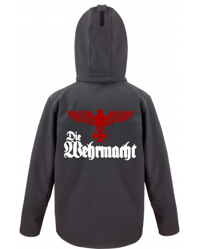 Bestickte Herren Softshell Kapuzenjacke (Die Wehrmacht)