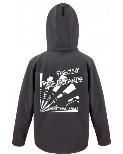 Bestickte Herren Softshell Kapuzenjacke (Fascist Resistance)