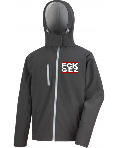 Bestickte Herren Softshell Kapuzenjacke (FCK GEZ)