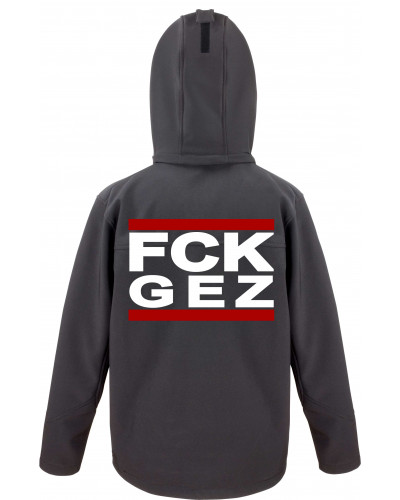 Bestickte Herren Softshell Kapuzenjacke (FCK GEZ)