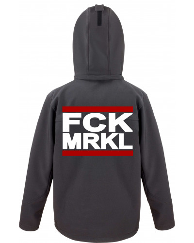 Bestickte Herren Softshell Kapuzenjacke (FCK MRKL)