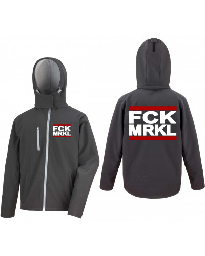 Bestickte Herren Softshell Kapuzenjacke (FCK MRKL)