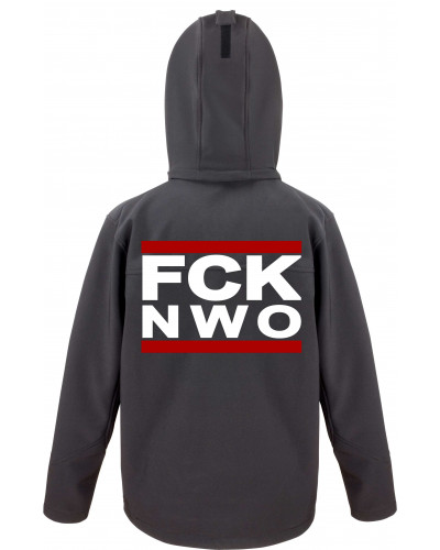 Bestickte Herren Softshell Kapuzenjacke (FCK NWO)