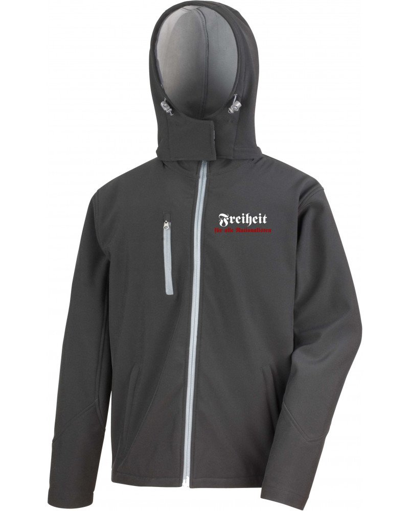 Bestickte Herren Softshell Kapuzenjacke (Freiheit)