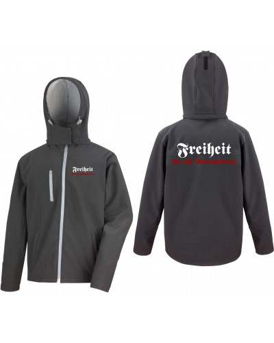 Bestickte Herren Softshell Kapuzenjacke (Freiheit)