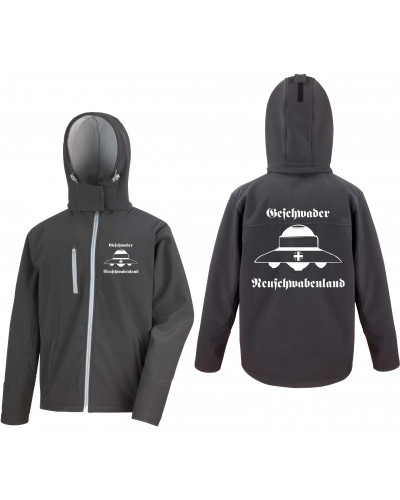 Bestickte Herren Softshell Kapuzenjacke (Geschwader Neuschwabenland)