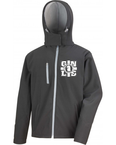 Bestickte Herren Softshell Kapuzenjacke (GNLS, Kreuz)