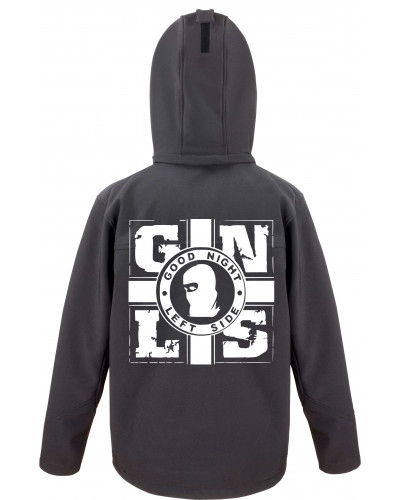 Bestickte Herren Softshell Kapuzenjacke (GNLS, Kreuz)
