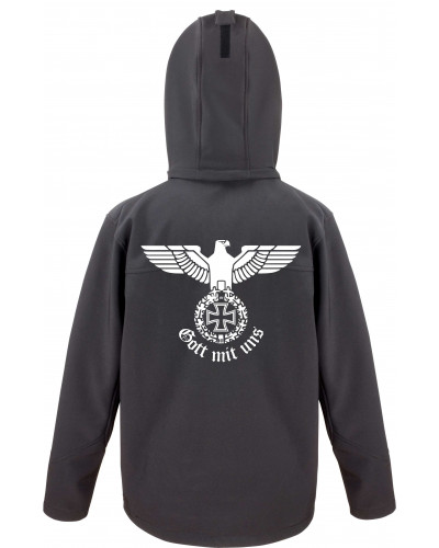 Bestickte Herren Softshell Kapuzenjacke (Gott mit uns)