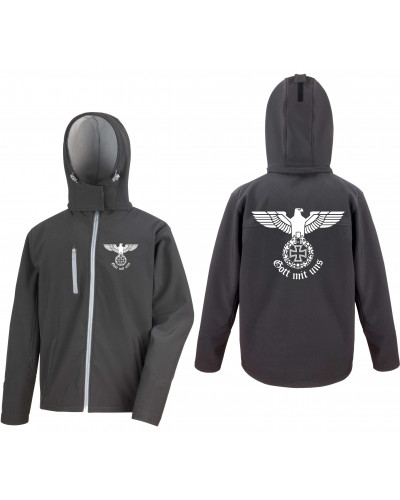 Bestickte Herren Softshell Kapuzenjacke (Gott mit uns)