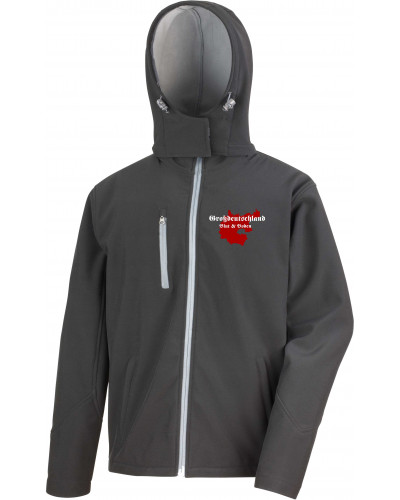 Bestickte Herren Softshell Kapuzenjacke (Großdeutschland Blut&Boden)