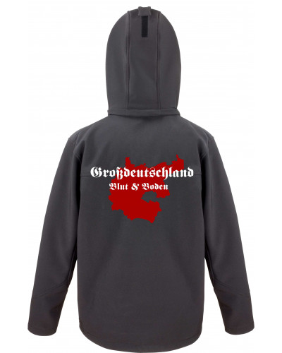 Bestickte Herren Softshell Kapuzenjacke (Großdeutschland Blut&Boden)