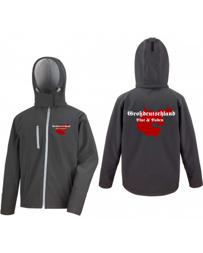 Bestickte Herren Softshell Kapuzenjacke (Großdeutschland Blut&Boden)
