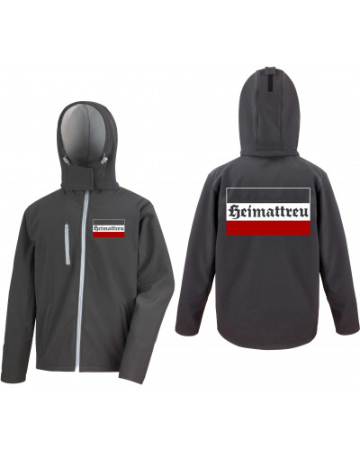 Bestickte Herren Softshell Kapuzenjacke (Heimattreu)