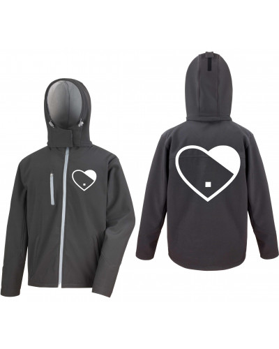 Bestickte Herren Softshell Kapuzenjacke (Herz)