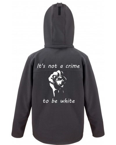 Bestickte Herren Softshell Kapuzenjacke (Its not a crime to be white)