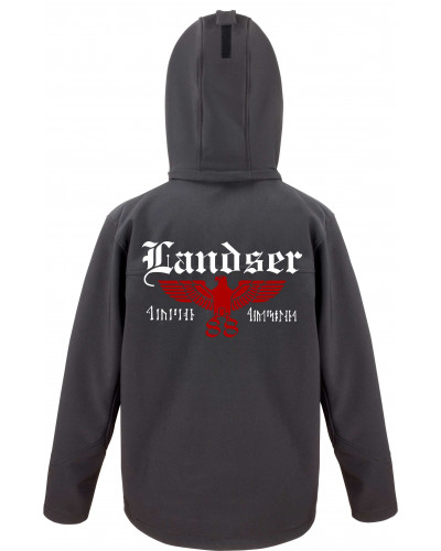 Bestickte Herren Softshell Kapuzenjacke (Landser, Adler 88)