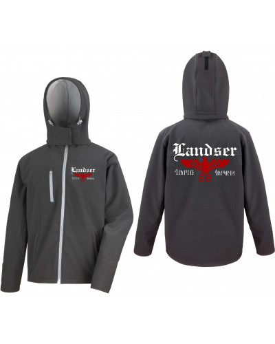 Bestickte Herren Softshell Kapuzenjacke (Landser, Adler 88)