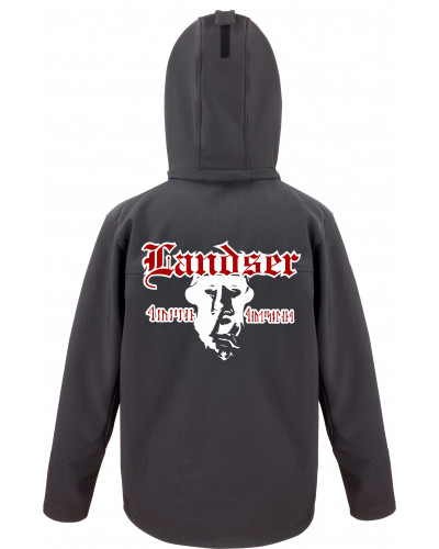 Bestickte Herren Softshell Kapuzenjacke (Landser, Soldat)