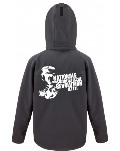 Bestickte Herren Softshell Kapuzenjacke (Nationale und sozialistische Revolution jetzt)