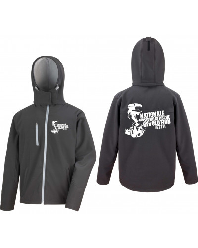 Bestickte Herren Softshell Kapuzenjacke (Nationale und sozialistische Revolution jetzt)