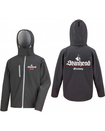 Bestickte Herren Softshell Kapuzenjacke (Skinhead Germany)