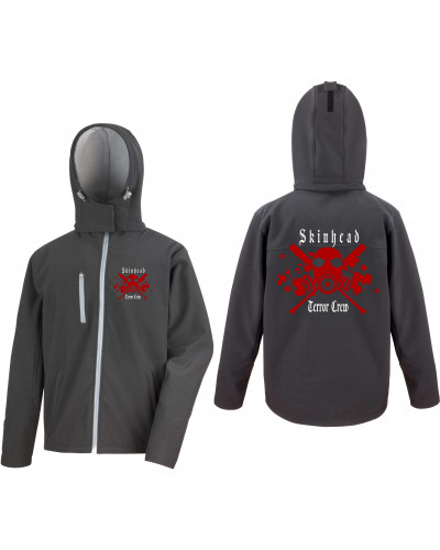 Bestickte Herren Softshell Kapuzenjacke (Skinhead Terror Crew)