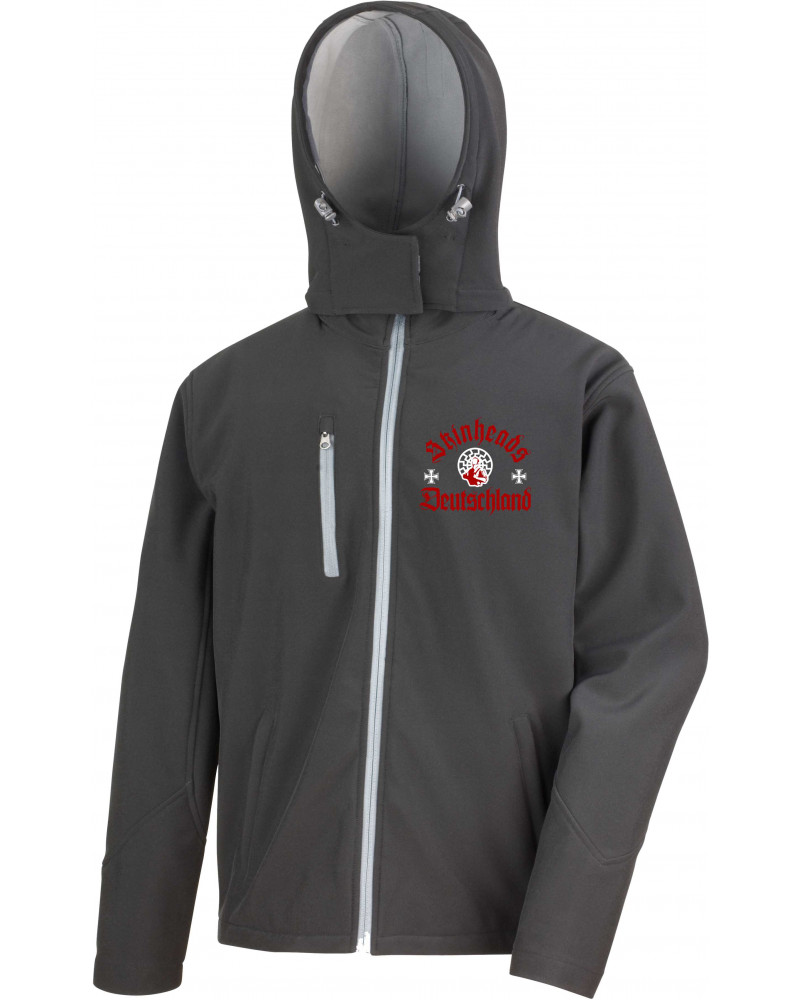 Bestickte Herren Softshell Kapuzenjacke (Skinheads Deutschland)