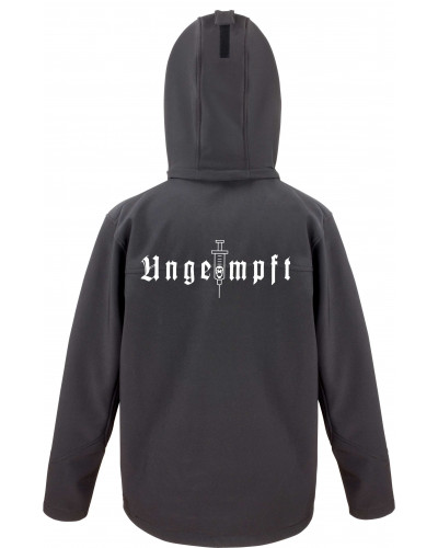 Bestickte Herren Softshell Kapuzenjacke (Ungeimpft, Einfarbig)