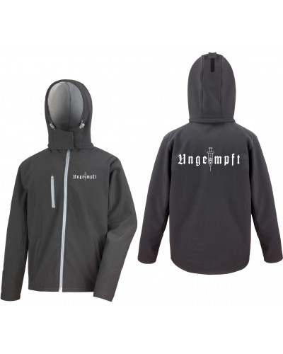 Bestickte Herren Softshell Kapuzenjacke (Ungeimpft, Einfarbig)