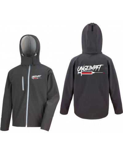 Bestickte Herren Softshell Kapuzenjacke (Ungeimpft, Spritze)