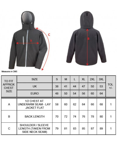 Bestickte Herren Softshell Kapuzenjacke (Warlord, schütze dein Land)