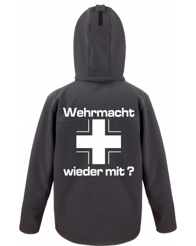 Bestickte Herren Softshell Kapuzenjacke (Wehrmacht wieder mit)