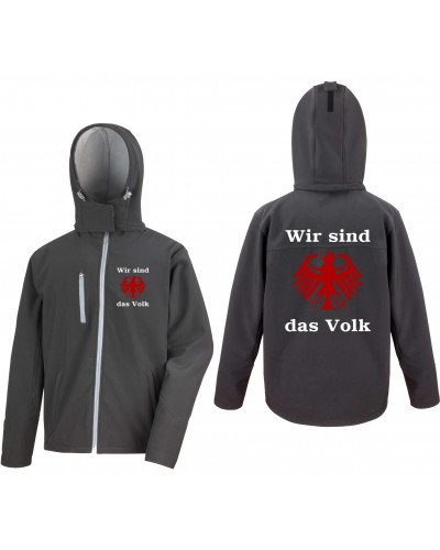 Bestickte Herren Softshell Kapuzenjacke (Wir sind das Volk)