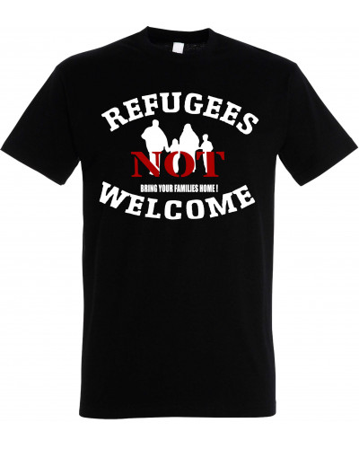 Herren T-Shirt (Refugees not welcome)