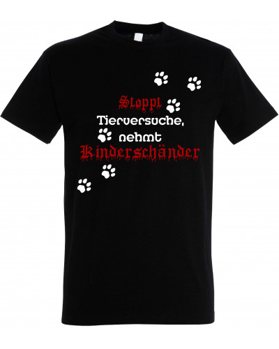 Herren T-Shirt (Stoppt Tierversuche, nehmt Kinderschänder)