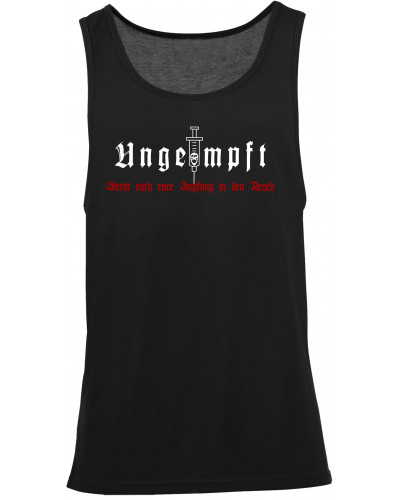 Herren Tanktop "Sport" (Ungeimpft, Steckt euch eure Impfung in den Arsch)