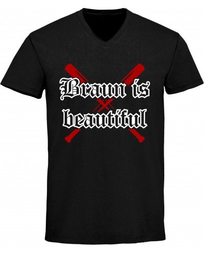 Herren V-Ausschnitt T-Shirt (Braun is beautiful)