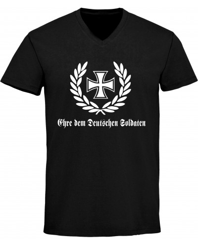 Herren V-Ausschnitt T-Shirt (Ehre dem Deutschen Soldaten)