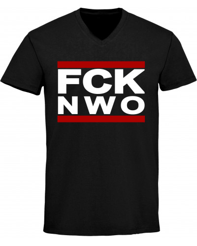Herren V-Ausschnitt T-Shirt (FCK NWO)