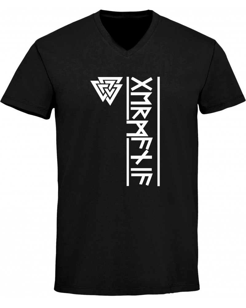Herren V-Ausschnitt T-Shirt (Germania Runen)