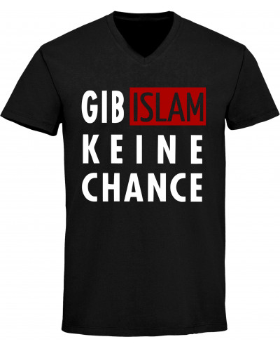 Herren V-Ausschnitt T-Shirt (Gib Islam keine Chance)