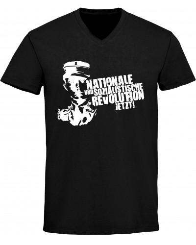 Herren V-Ausschnitt T-Shirt (Nationale und sozialistische Revolution jetzt)
