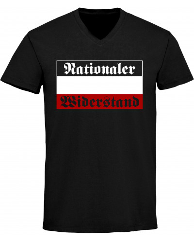 Herren V-Ausschnitt T-Shirt (Nationaler Widerstand)